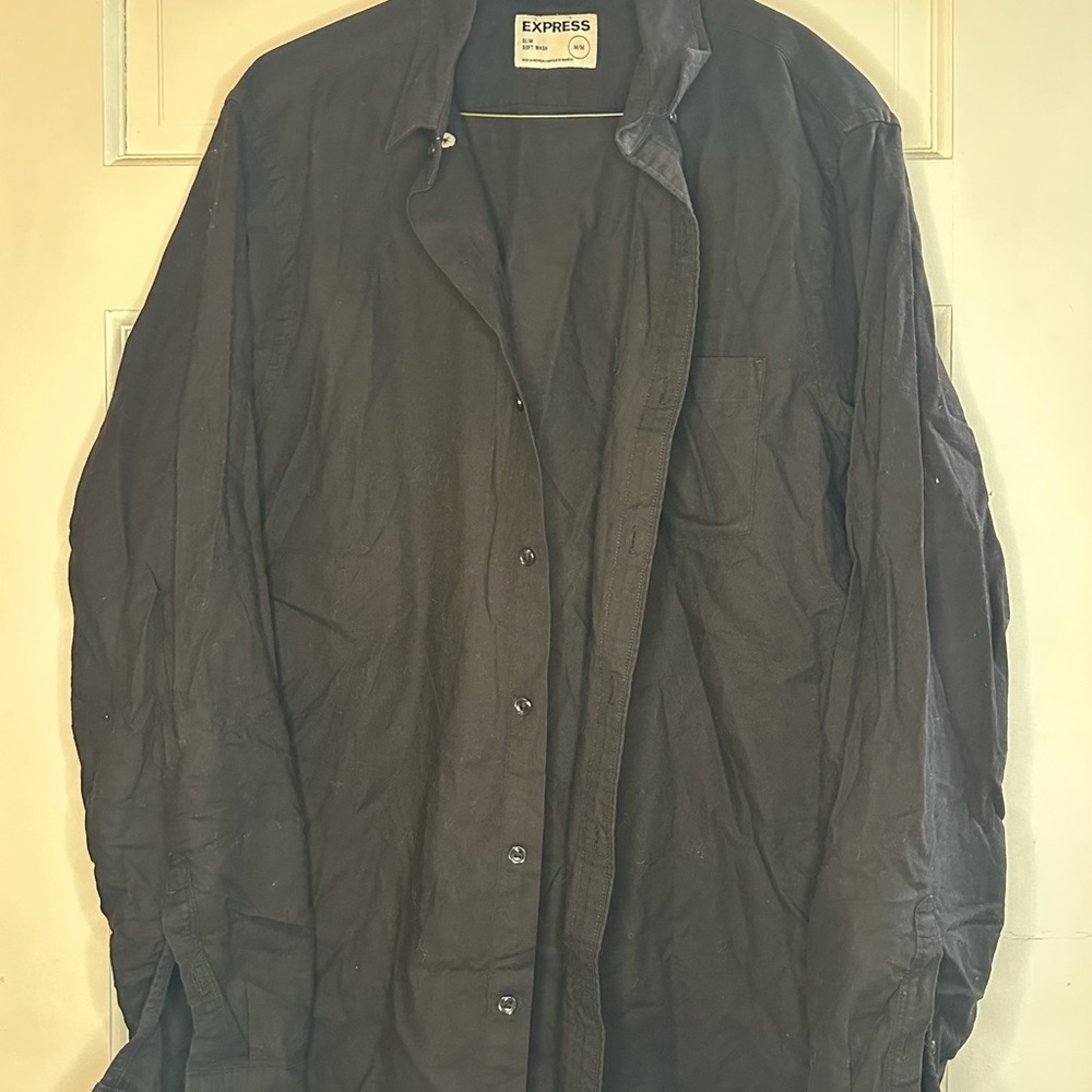 Express Men's Dark Dress Slim Shirt